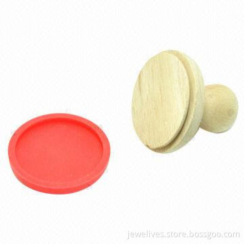 Silicone cookie stamp with wooden handle